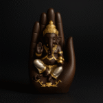 GGS Resin Palm Ganesh for Home Temple, Room, Office Desk, Table Top Decor