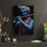 GGS Lord Krishna Crystal PVC Painting for Home, Pooja Room, Living Room, Bedroom and Office Wall Decor