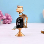 GodsandGoddesses-Store Cone Shaped Shiva Ling Lingam Polyresin Statue with Trishul, Abhishek Paatre Vessel and Sheshnag design for Pooja Home Décor