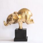 GGS Resin Golden Circus Elephant for Home, Office and Table Top Decor