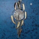 GGS Golden Leaves Designer Clock for Home, Living Room, Bedroom and Office Wall Decor