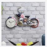 GGS American Flag Themed Bobber Bike with Wall Clock For Living Rooms and Bedrooms