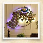 GGS Metal Wall Decor Peacock with LED for Home Decor, Living Room, Drawing Room, Bedroom, and Office Walls