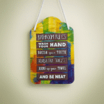 GGS-Bathroom Rules" Colorful Hanging Sign