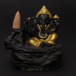 Polyresin Golden Ganesh Backflow Smoke Fountain Dhoop Batti Incense Holder with 10 Free Cones for Home and Puja Room Decor