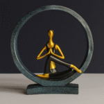 Ring Yoga Lady Figurine for Home Table Office Decor