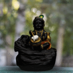 Balkrishna Laddu Gopal Black Gold Smoke Backflow Fountain with 10 Free Cones for Home Puja Room Office Shop Decor