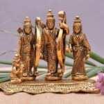 Ram Darbar Gold Painted Statue for Puja Room, 10 cm