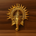 Surya Kiran Ganesh Wall Hanging, Gold Painted, 20 x 20 cm