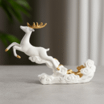 White Resin Deer Wine Bottle Holder, 25 cm